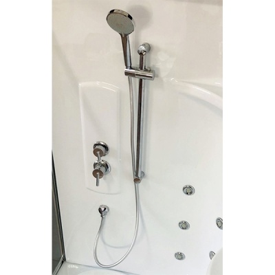 Душевая кабина Royal Bath ALP 170х100 RB170ALP-C-CH-R с гидромассажем стекло матовое задняя стенка Белая