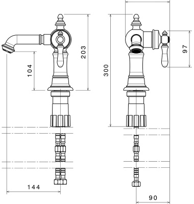 Смеситель для раковины Shouder Bizans 0230204 Хром