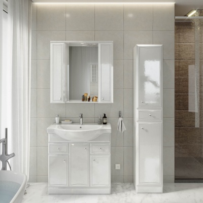 Комплект мебели для ванной San Star Шармель 90 70.1-1.5.1.+CLS90SLWB01+109.1-2.5.1. Белый