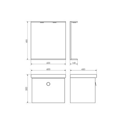 Тумба с раковиной Comforty Магнолия 60 3120088 подвесная Белая