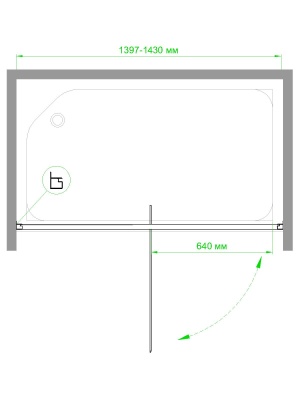Душевая дверь Royal Bath HV RB140HV-C-CH 140 без поддона профиль Хром стекло рифленое