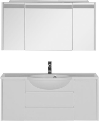 Тумба под раковину Aquanet Лайн 120 164938 подвесная Белая