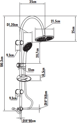 Душевая система Creavit SH610 Хром