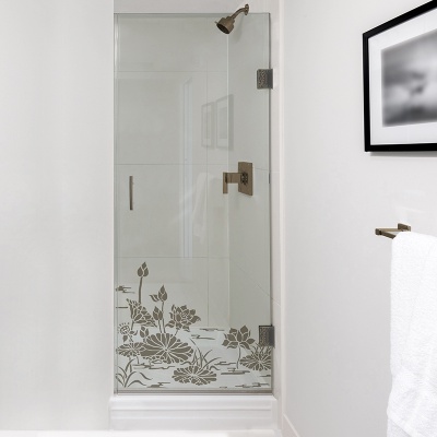 Душевая дверь в нишу Bronze de Luxe SEM-01P 70 Прозрачное стекло, петли бронза классические