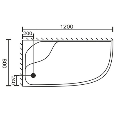 Душевой уголок BellSan Нептун 120x80 профиль белый, стекло матовое L