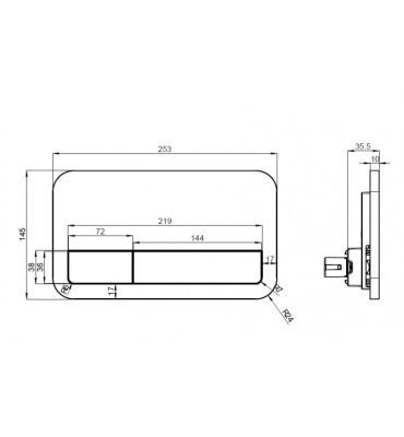 Клавиша смыва Villeroy&Boch ViConnect 922490 Хром глянцевый