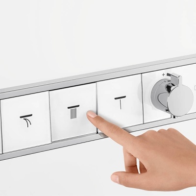 Смеситель для душа Hansgrohe Rain Select 15357400 с термостатом Белый хром