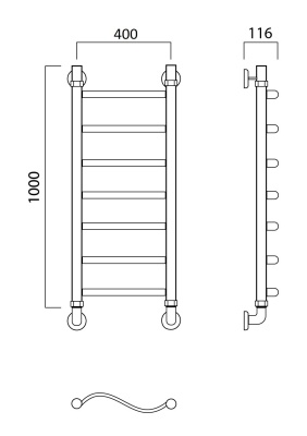 Водяной полотенцесушитель Aquanerzh 05-07A10040 Хром