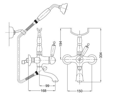Смеситель для ванны Bugnatese Oxford 6302 (19640) CR (хром)