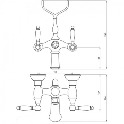 Смеситель для ванны Kaiser Vincent 31022-1/31044 Бронза