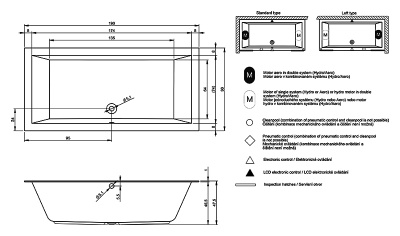 Акриловая ванна Riho Lugo 190x90 без гидромассажа
