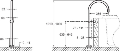 Излив для смесителя Jacob Delafon Purist E8359-CP Хром