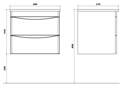 Тумба под раковину San Star Smile 60 157.1-1.5.1. подвесная Белая
