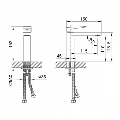 Смеситель для раковины Iddis Bridge BRDSB00i01 Хром