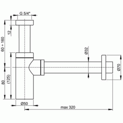 Сифон для раковины Alcaplast A400-BLISTR Хром