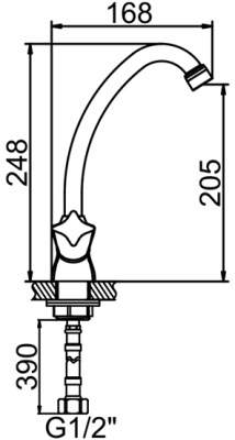 Смеситель для кухни Zerix LR84987 ZX0050 Хром