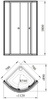 Душевой уголок Radomir 80x80 1-09-1-0-0-0061 профиль Белый стекло матовое