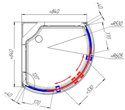 Душевая кабина Radomir Паола 1 93x93 1-05-1-0-0-0571 профиль Белый стекло матовое