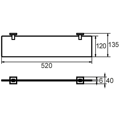 Стеклянная полка Milardo Labrador LABSMG0M44 Хром