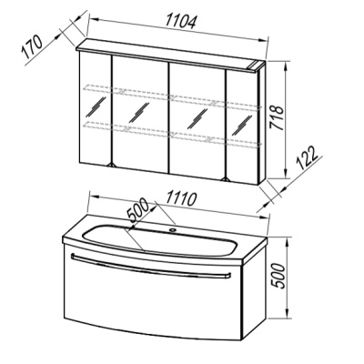 Тумба с раковиной Kolpa San Adele 110 Дуб