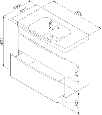 Комплект мебели для ванной AM.PM Like 80 Белый