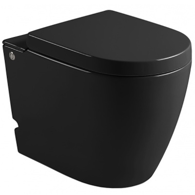 Унитаз Cerutti SPA B-376B 7265 Black с импульсным смывом приставной с сиденьем Микролифт