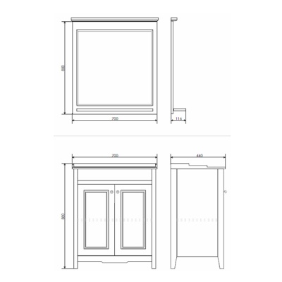 Тумба с раковиной Comforty Тбилиси 70 3132629 Белая