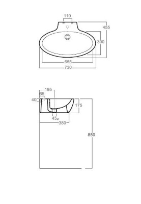 Раковина Simas Spazio LFT 34 Белая