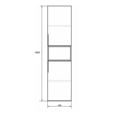 Шкаф пенал Comforty Штутгарт 40 4151544 подвесной Дуб темно-коричневый Черный матовый