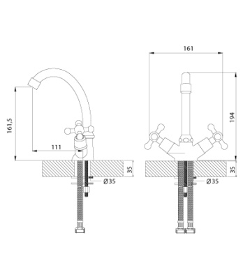 Смеситель Rossinka G G02-62 для раковины