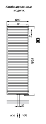 Полотенцесушитель Zehnder Quaro Inox QAMI-180-060/ID Inox Нержавеющая сталь