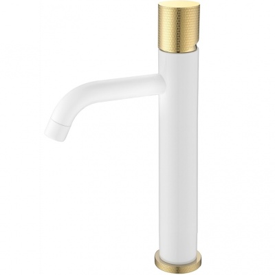 Смеситель для раковины Boheme Stick 122-WG.2 Белый Золото