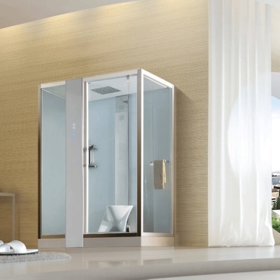 Душевая кабина Orans SR-89102S L white 150x100 с баней профиль Белый задние стенки Белые