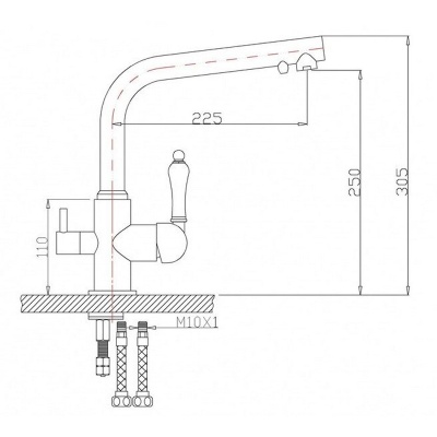 Смеситель для кухни ZorG Clean Water ZR 313 YF-33 NICKEL Никель