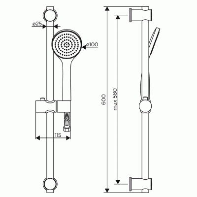 Душевая система Dorff Comfort D0708000BL Черная