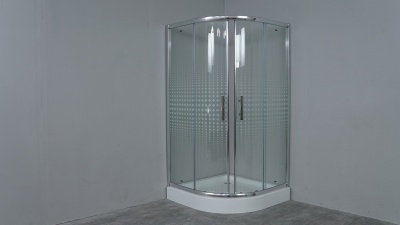 Душевой уголок Timo 100x100 TL-1101R профиль Хром стекло прозрачное с рисунком