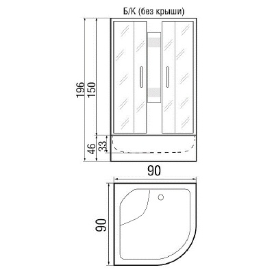 Душевая кабина River Lena 90x90x46 МТ Б/К 10000000220+10000002426 с поддоном