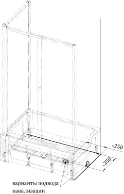 Душевой уголок Radomir Верчелли 119x81 L 1-03-1-1-0-0130 с поддоном профиль Белый стекло прозрачное