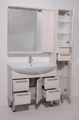 Тумба с раковиной SanVit Эдем Lux 90 с фактурой под дерево Акация светлая