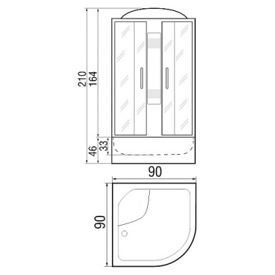 Душевая кабина River Dunay 90x90x46 ТН 10000001249+10000002426 с поддоном