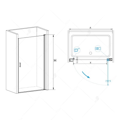 Душевая дверь в нишу RGW Leipzig LE-03 60 профиль Хром стекло прозрачное