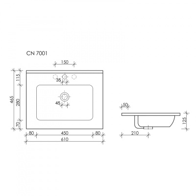 Раковина Ceramica Nova Element 61 CN7001 Белая