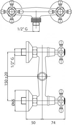 Смеситель для душа Cezares Diamond DIAMOND-DS-02-Sw Бронза