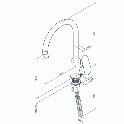 Смеситель для кухни AM.PM Like F8007133 Белый