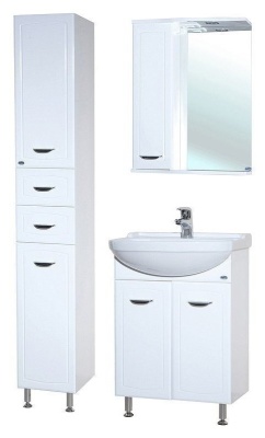 Зеркало со шкафом Bellezza Классик 50 с подсветкой L Белое