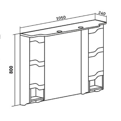 Зеркало со шкафом Runo Стиль 105 Белое