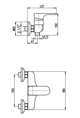 Смеситель для душа Rav Slezak Yukon CB YU180.5CB Хром/Белый