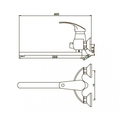 Смеситель для ванны Kaiser Classic 16055B универсальный Хром