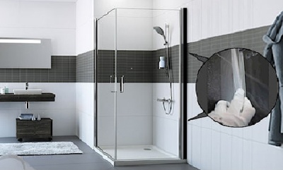 Душевой уголок Huppe Fracture 90х90 квадратный профиль Хром стекло прозрачное