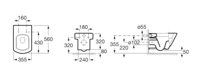 Унитаз Roca Hall 34662E000 подвесной без сиденья